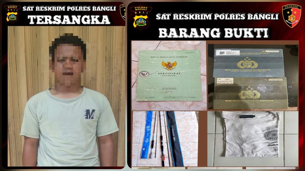 Suasana ruang pemeriksaan di kantor kepolisian saat pengungkapan kasus pencurian dokumen berharga di Bangli.